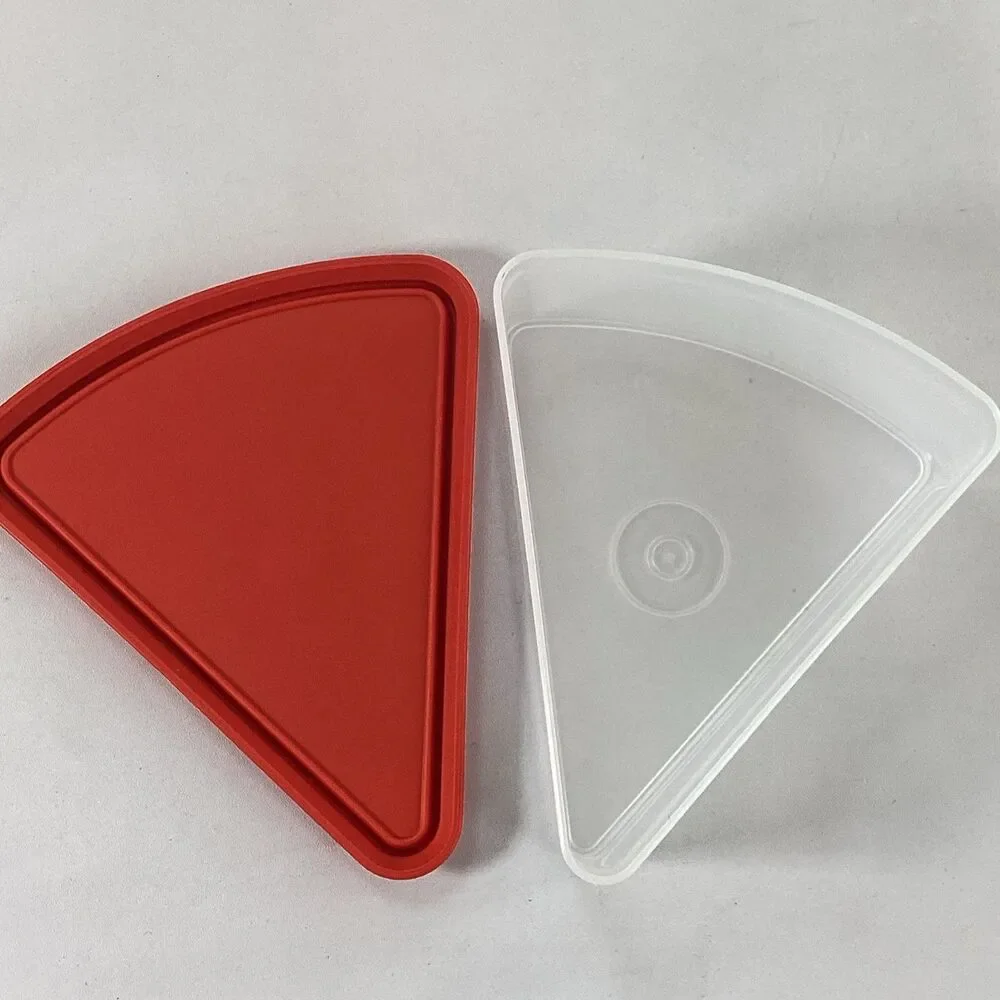 Tupperware Pizza Pie Keeper Clear Red Lid Excellent 269-20